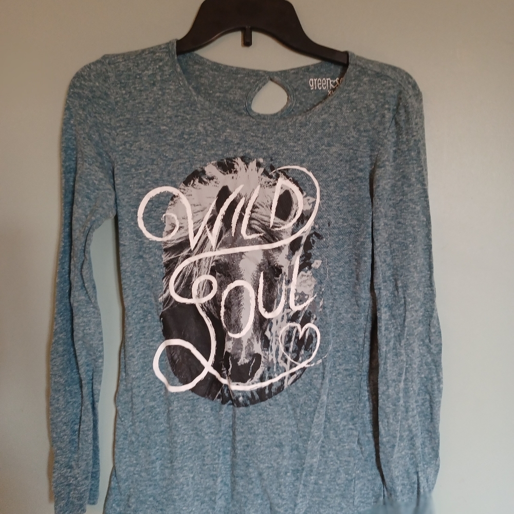 Green Soda Girls Light blue top